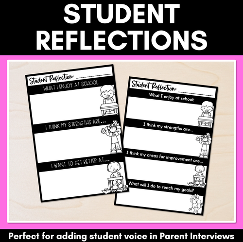 Resource preview 1 for Student Reflections Templates - Goal Setting & Parent Interview Templates