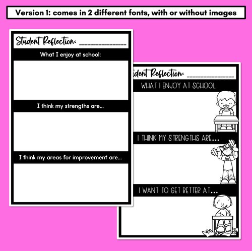 Resource preview 2 for Student Reflections Templates - Goal Setting & Parent Interview Templates