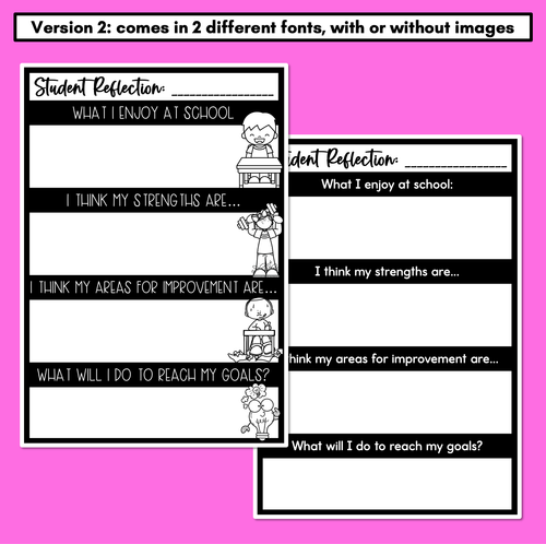 Resource preview 3 for Student Reflections Templates - Goal Setting & Parent Interview Templates