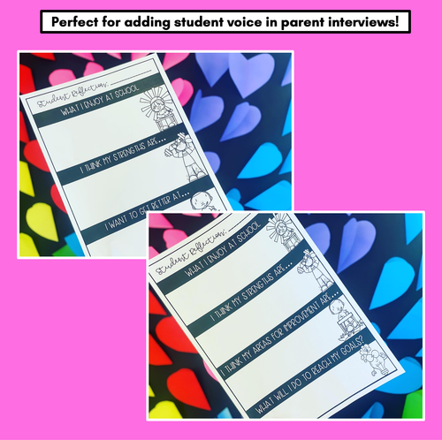 Resource preview 4 for Student Reflections Templates - Goal Setting & Parent Interview Templates