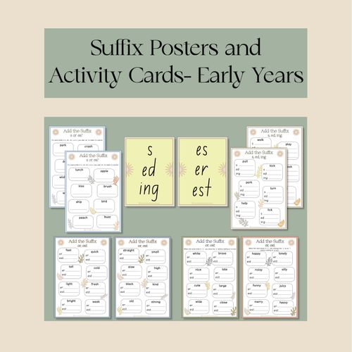 Resource preview 1 for Suffix Posters and Activity Cards- Early Years