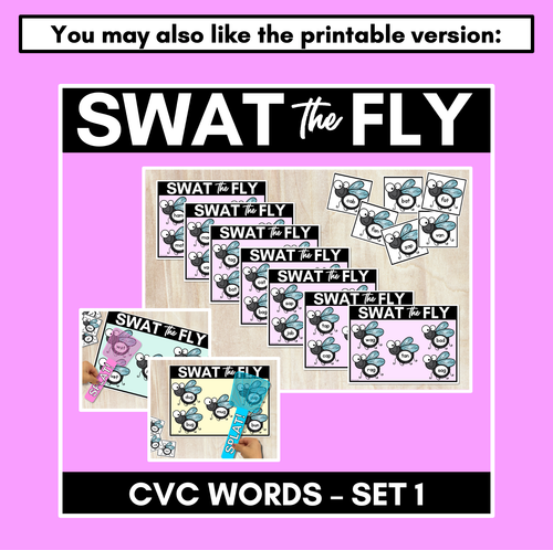 Resource preview 4 for FLY SWAT CVC WORD DIGITAL SLIDES - Set 1 - Kindergarten Phonics Game