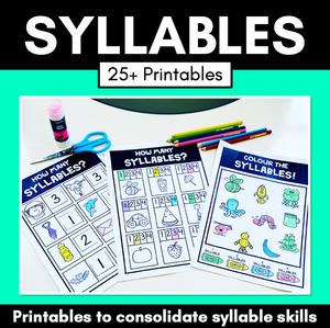 SYLLABLE WORKSHEETS - Phonological Awareness Activities