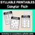 1 for SYLLABLES ACTIVITY PRINTABLES - Syllable Worksheets Sampler