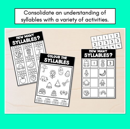 Resource preview 2 for SYLLABLES ACTIVITY PRINTABLES - Syllable Worksheets Sampler