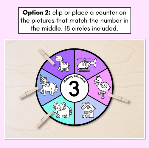 Resource preview 3 for Syllable Wheels - Learning to Count Syllables - Phonological Awareness