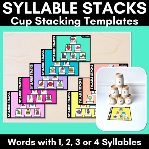 Resource preview 1 for SYLLABLE STACKS - Syllable Games for 1, 2, 3, and 4 SYLLABLES