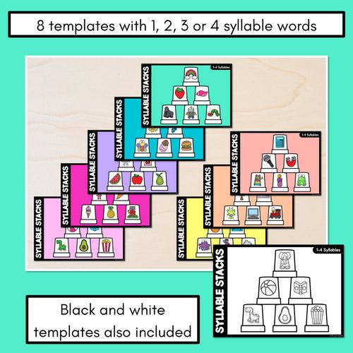 Resource preview 2 for SYLLABLE STACKS - Syllable Games for 1, 2, 3, and 4 SYLLABLES