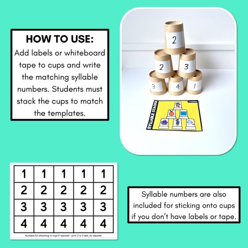 Resource preview 3 for SYLLABLE STACKS - Syllable Games for 1, 2, 3, and 4 SYLLABLES