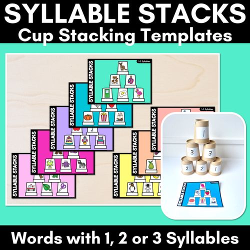 Resource preview 1 for SYLLABLE STACKS - Syllable Games for 1, 2, and 3 SYLLABLES