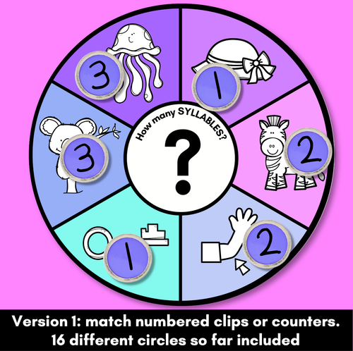 Resource preview 3 for Syllable Wheels - Phonological Awareness