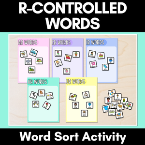 R-Controlled Vowels Word Sort Activity