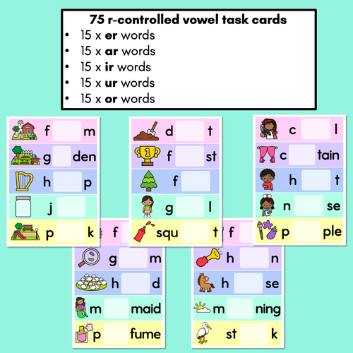 Resource preview 3 for R-Controlled Vowels Task Cards