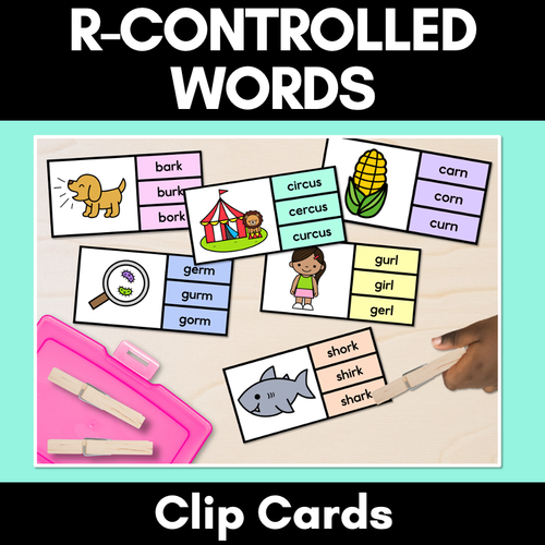 Resource preview 1 for R-Controlled Vowels Clip Cards