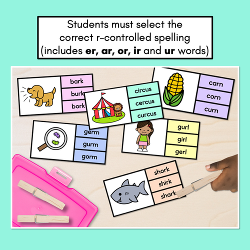 Resource preview 2 for R-Controlled Vowels Clip Cards