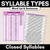 8 for Syllable Pattern Word Lists Bundle