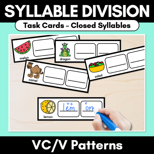 Resource preview 6 for Syllable Division Task Cards Bundle