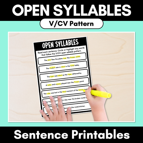 Resource preview 3 for Open Syllables - V/CV Word Bundle