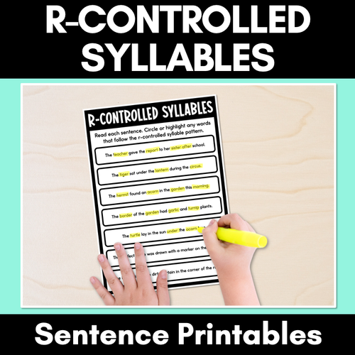 Resource preview 1 for R-Controlled Syllables - R-Controlled Vowels - Decodable Sentence Printables