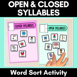 Open and Closed Syllables Word Sort Activity - VCCV and V/CV Pattern Words