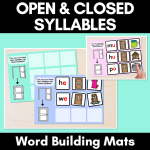 Open and Closed Syllables Word Building Mats 