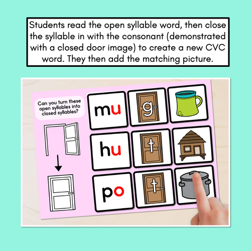 Resource preview 2 for Open and Closed Syllables Word Building Mats 