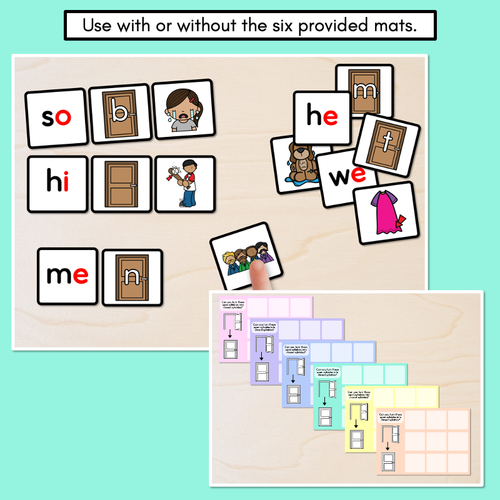 Resource preview 3 for Open and Closed Syllables Word Building Mats 