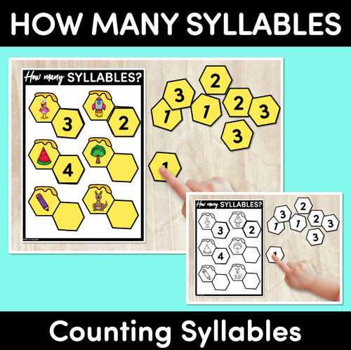 Resource preview 1 for Syllable Worksheets HIVE THEME