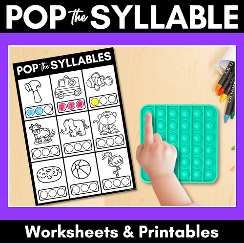 Resource preview 1 for Syllable Poppit Worksheets - Words with 1, 2, 3 and 4 Syllables