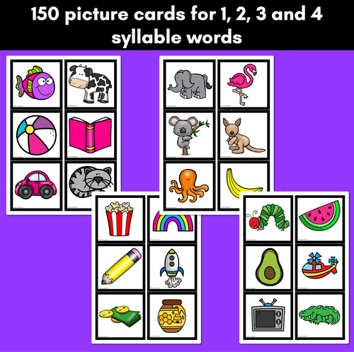 Resource preview 2 for Syllable Picture Cards & Syllable Sorting Mats