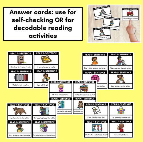 Resource preview 4 for T Phoneme Decodable Sentences - Read & Match