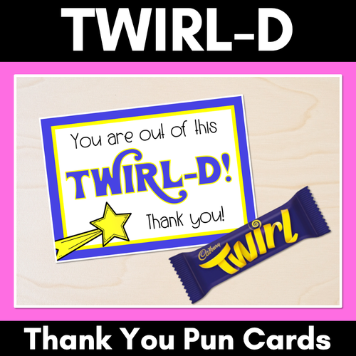 Resource preview 1 for Twirl-d Thank You Pun Cards Teacher Appreciation Freebies