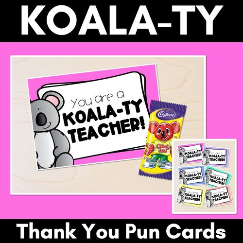 Resource preview 1 for Koala-ty Thank You Pun Cards Teacher Appreciation Freebies