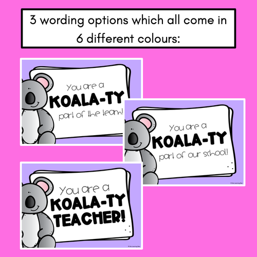 Resource preview 3 for Koala-ty Thank You Pun Cards Teacher Appreciation Freebies