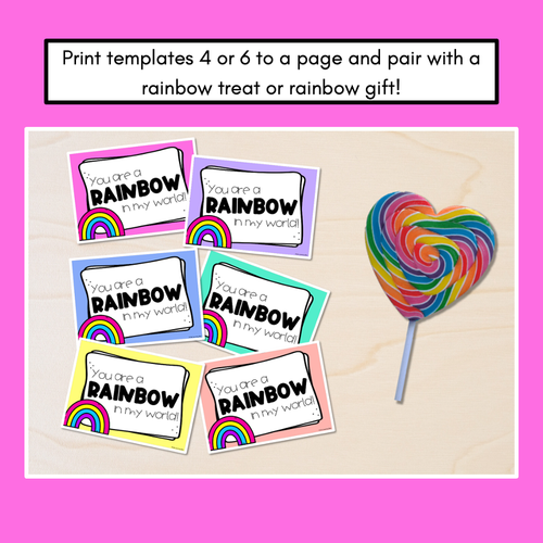 Resource preview 2 for Rainbow Thank You Cards Teacher Appreciation Freebies