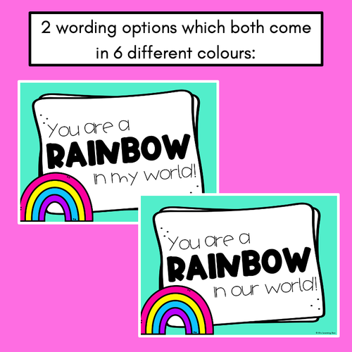 Resource preview 3 for Rainbow Thank You Cards Teacher Appreciation Freebies