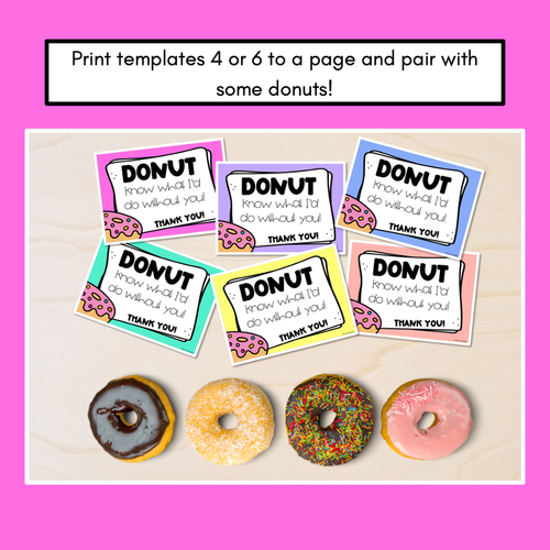 Resource preview 2 for Donut Thank You Pun Cards Teacher Appreciation Freebies