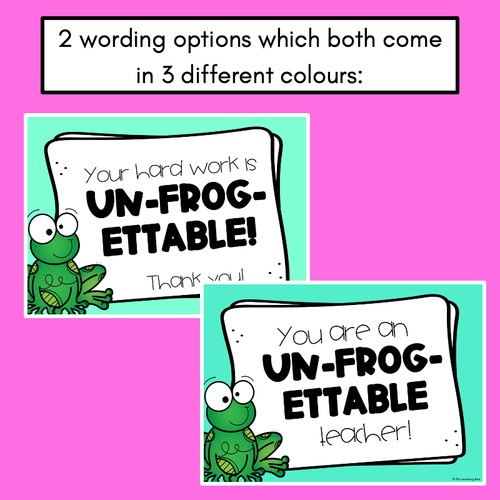 Resource preview 3 for Un-frog-ettable Thank You Pun Cards Teacher Appreciation Freebies