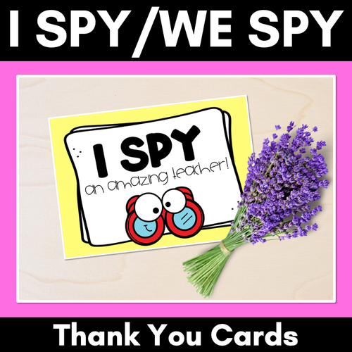 Resource preview 1 for I Spy Thank You Cards Teacher Appreciation Freebies