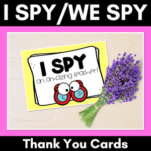 I Spy Thank You Cards Teacher Appreciation Freebies