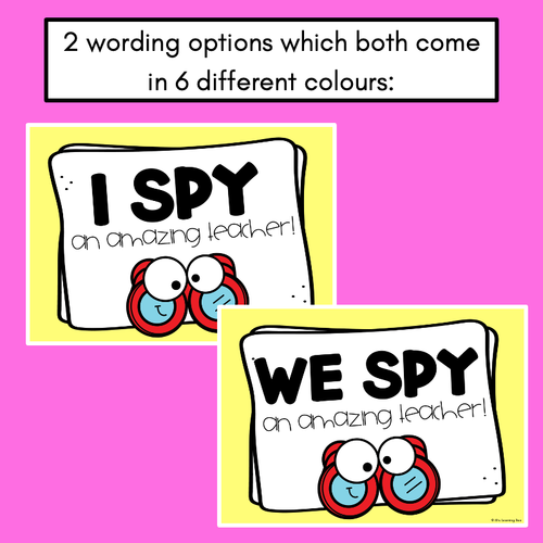 Resource preview 3 for I Spy Thank You Cards Teacher Appreciation Freebies