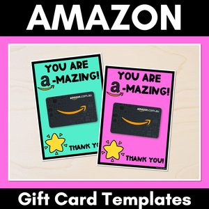 Amazon Or Gift Card Thank You Cards Teacher Appreciation Freebies