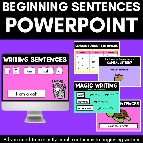 Resource preview 1 for Teaching Sentences in Kindergarten- Explicit Writing Lessons Powerpoint Slides