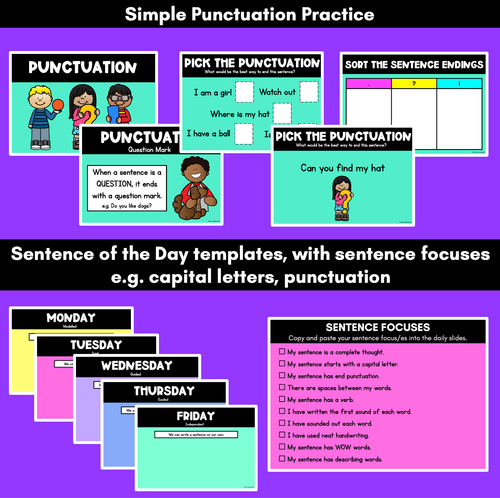 Resource preview 4 for Teaching Sentences in Kindergarten- Explicit Writing Lessons Powerpoint Slides