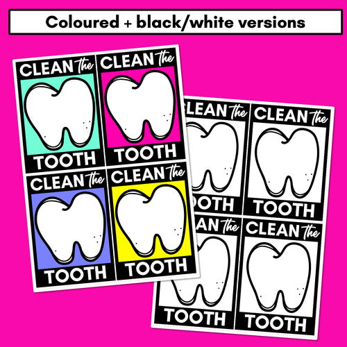 Resource preview 3 for Clean the Tooth Phonics Templates