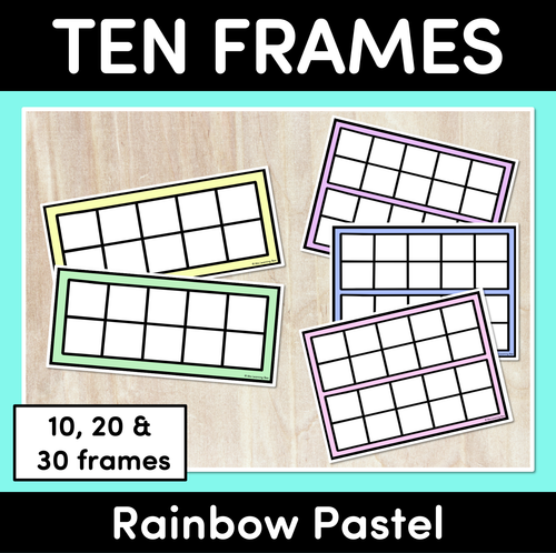 Resource preview 1 for Ten Frame Templates- Rainbow Pastel