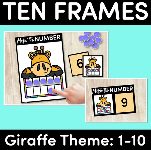 Resource preview 1 for Ten Frames with GIRAFFES: Numbers 1-10