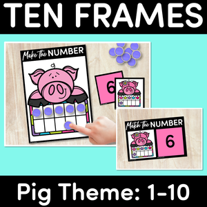 Ten Frames with PIGS: Numbers 1-10