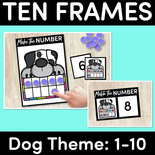 Resource preview 1 for Ten Frames with SPOTTY DOGS: Numbers 1-10