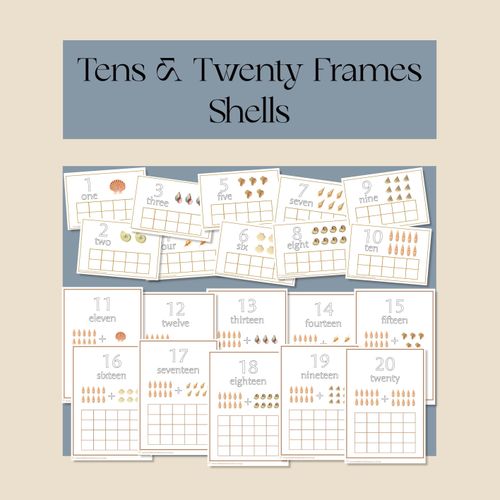 A R Twenty Two Shells Tens and Twenty Frames-Shells - Mrs Learning Bee
